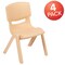 Flash Furniture Natural Plastic Stackable School Chair with 10.5" Seat Height, PK4 4-YU-YCX4-003-NAT-GG - alternate 7